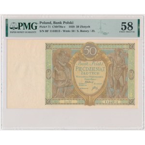 50 złotych 1929 - Ser.B.F. - PMG 58 - lepszy wariant