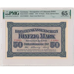 Kowno, 50 marek 1918 - F - PMG 65 EPQ