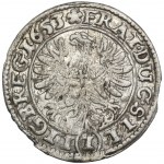 Schlesien, Herzogtum Legnicko-Brzesko-Wołowskie, Jerzy III Brzeski, Ludwik IV Legnicki und Krystian Wołowsko-Olawski, 1 Krajcar Brzeg 1653 - SEHR RAR