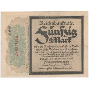Niemcy, 50 marek 1918