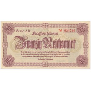 Germany, Sudetenland, 20 Reichsmark 1945