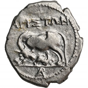 Grecja, Iliria, Apollonia, Drachma - Ariston, monogram AP