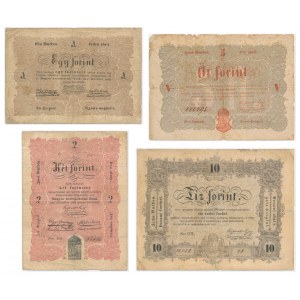 Węgry, zestaw 1-10 forintów 1848 (4 szt.)