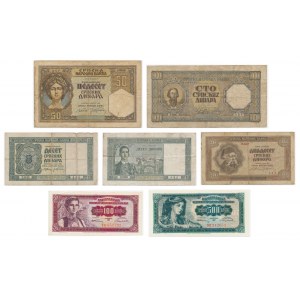 Jugoslawien, Banknotenmix 1939-55 (7 Stck.)