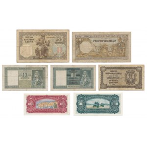 Jugoslawien, Banknotenmix 1939-55 (7 Stck.)