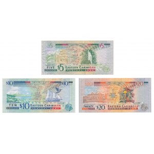 Karaiby Wschodnie, zestaw 5-20 dolarów 2000-03 (3 szt.)