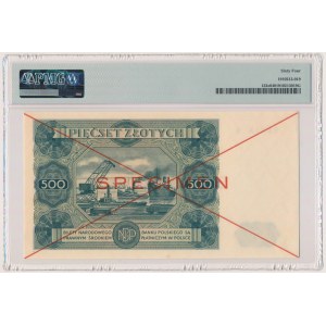 500 zloty 1947 - SPECIMEN - X - PMG 64