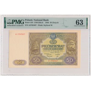 50 Zloty 1946 - A - PMG 63 - erste Serie