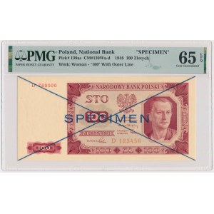 100 złotych 1948 - SPECIMEN - D 123456/789000 - PMG 65 EPQ