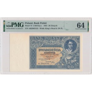 20 gold 1931 - AB. - PMG 64 - rare variety