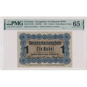 Posen, 1 Ruble 1916 - short clause (P3d) - PMG 65 EPQ