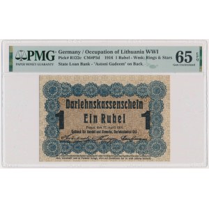Posen, 1 Ruble 1916 - short clause (P3c) - PMG 65 EPQ
