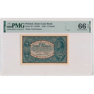 1/2 marki 1920 - PMG 66 EPQ