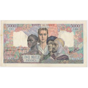 France, 5.000 Francs 1945