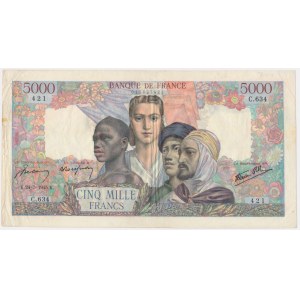 Frankreich, 5.000 Francs 1945