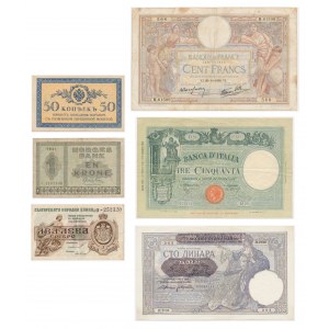 Group of mix banknotes (6 pcs.)