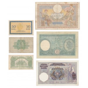 Group of mix banknotes (6 pcs.)