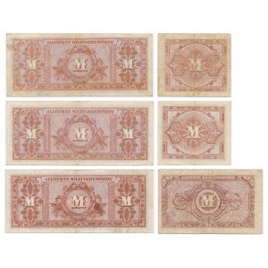 Germany, Allied Occupation Money, group of 1-50 Mark 1944 (6 pcs.)