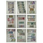 Zestaw, mix banknotów zagranicznych w klaserze (ok. 125 szt.)