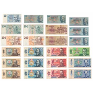 Czechosłowacja, zestaw 10-1.000 koron 1970-98 (24 szt.)