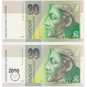 Slowakei, 20 Kronen 1993-2000 (2 Stk.)