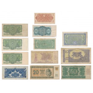 Czechoslovakia, lot 1-50 Korun 1942-61 (12 pcs.)