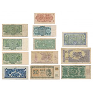 Tschechoslowakei, Satz von 1-50 Kronen 1942-61 (12 Stck.)