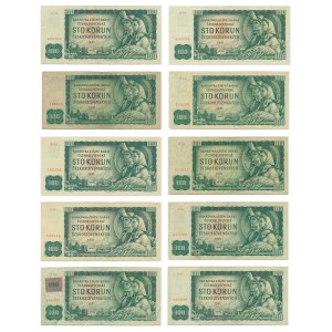 Tschechoslowakei, 100 Kronen 1961 (10 Stück).