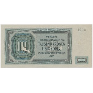 Böhmen und Mähren, 1.000 Kronen 1942 - MODELL -.