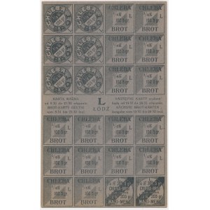Łódź, Lebensmittelkarte für Brot 1915 - L -
