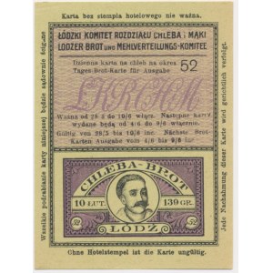 Łódź, Lebensmittelkarte für Brot 1917 - 52 - einmalig -