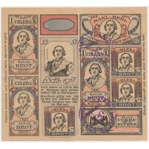 Łódź, food card for bread, sugar and flour 1917 - 53 -.