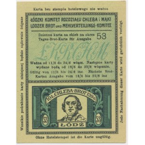 Lodz, bread food card 1917 - 53 - disposable -.