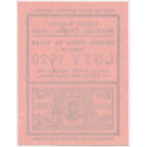 Lodz, bread food card 1920 - 118 - disposable - Lelewel -.