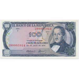 Colombia, 100 Pesos Oro 1974