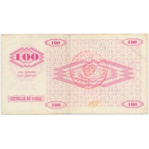 Bosnien und Herzegowina, 100 Dinar 1992