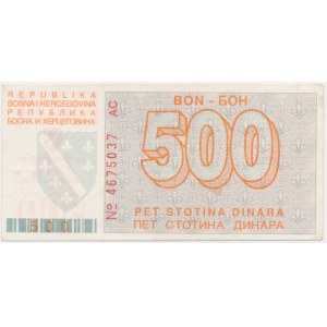 Bosna and Hercegovina, 500 Dinars 1992