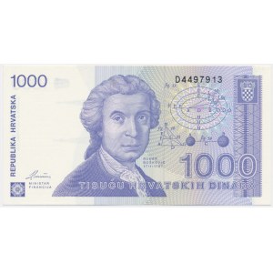 Chorwacja, 1.000 dinarów 1991