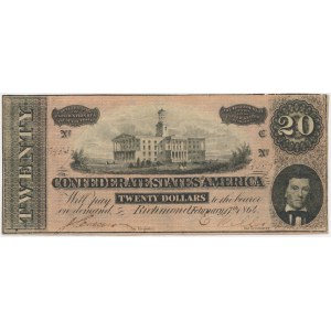 USA, Confederate States America, Richmond, 20 dolarów 1864