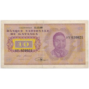 Katanga, 10 Francs 1960