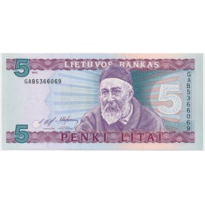 Lithuania, 5 Litai 1993