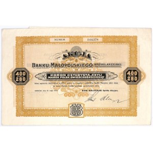 Bank Małopolski S.A., 400 Kronen 1920