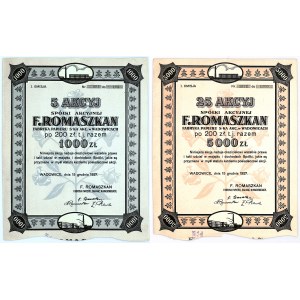 F. Romaszkan Fabryka Papieru S.A. in Wadowice, 5 x 200 PLN und 25 x 200 PLN.