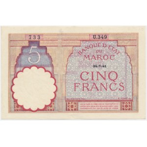 Morocco, 5 Francs 1941