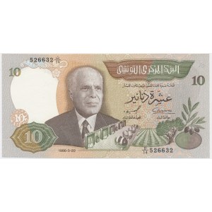 Tunezja, 10 dinarów 1986