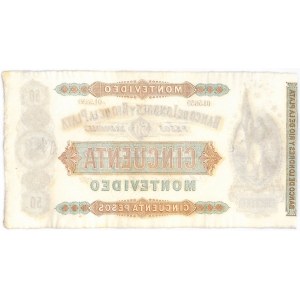 Uruguay, Banco de Londres y Río de La Plata, 50 Peso 1872