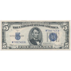 USA, Blue Seal, 5 Dollars 1934 - Julian & Snyder -