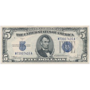 USA, Blaues Siegel, $5 1934 - Julian &amp; Snyder -.