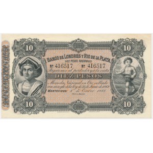 Uruguay, Banco de Londres y Río de La Plata, 10 Peso 1883
