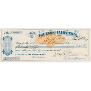 Kalifornia, The Bank of California, czek na 20 dolarów 1887